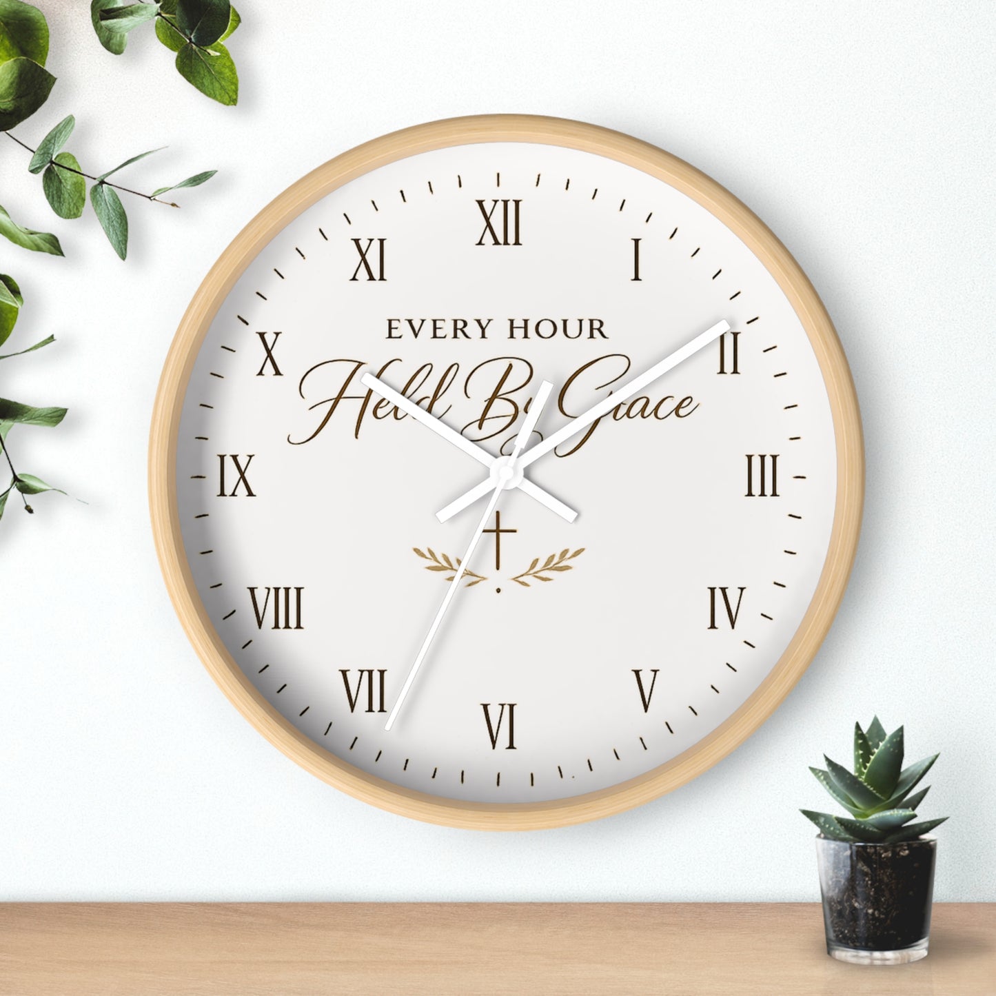 Every Hour Held By Grace – Luxury Christian Wall Clock
