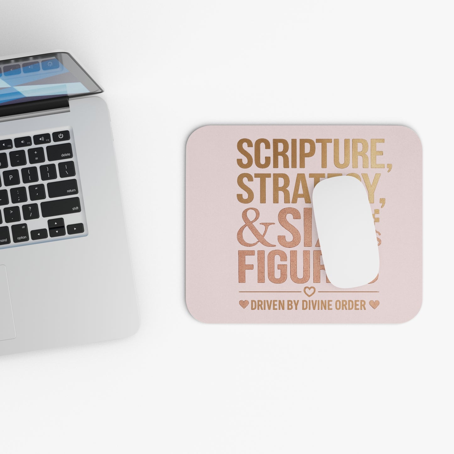Scripture Strategy & Six Figures Mouse Pad- Faith Based Boss Woman Desk Accessory