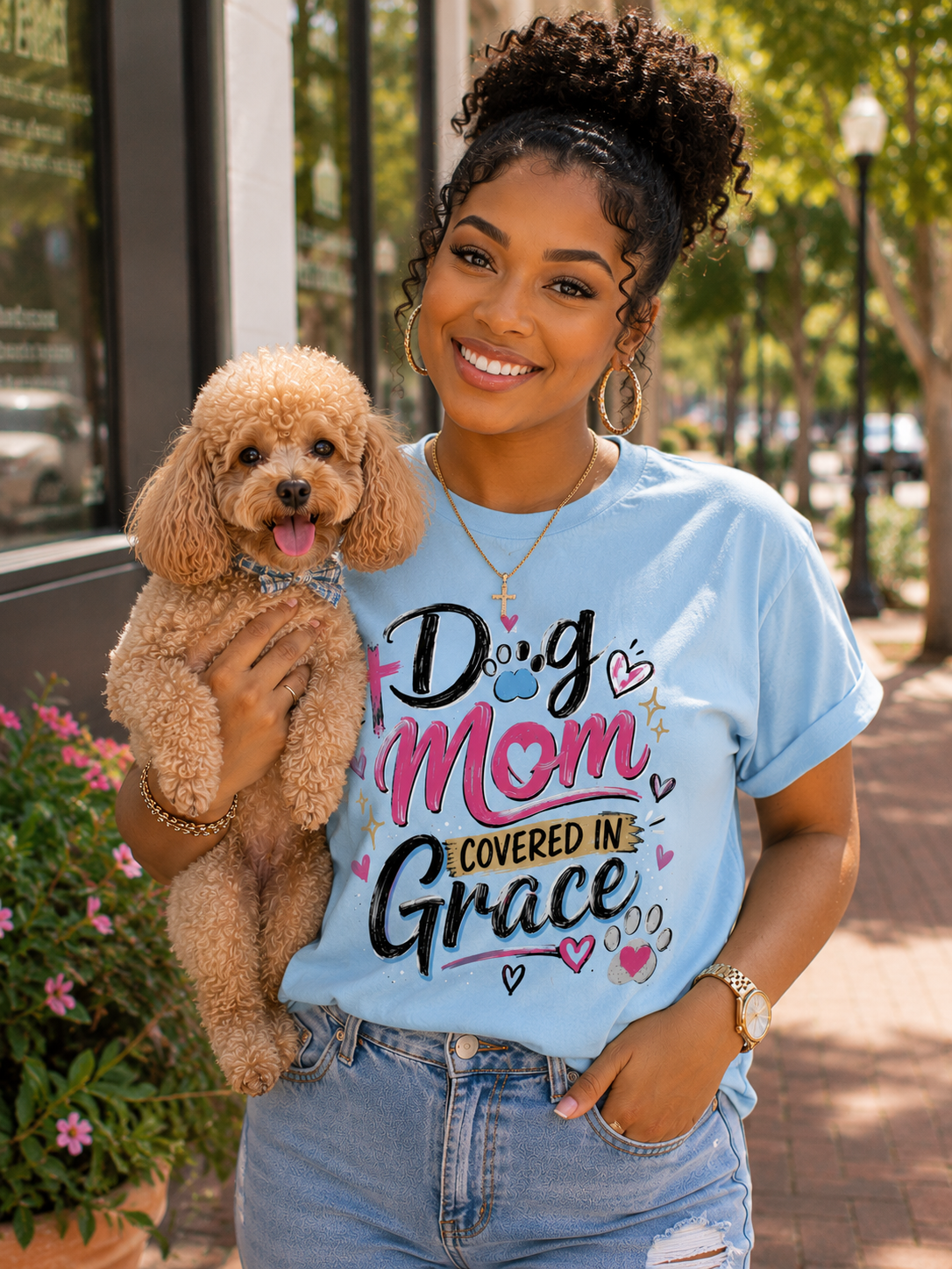 Dog Mom Covered in Grace™ Faith Tee