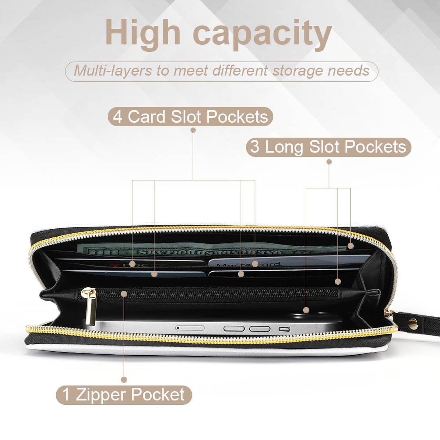 Queen Prevail Leather Wristlet Wallet- Faith- Based Black Woman Design