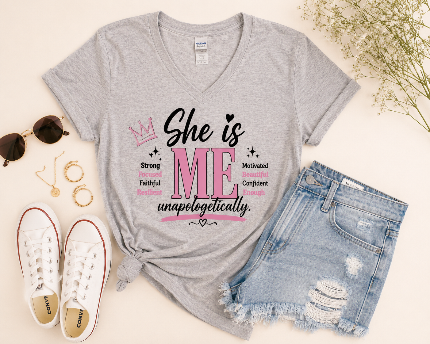 She Is Me Unapologetically Tee-Summer Graphic Shirt
