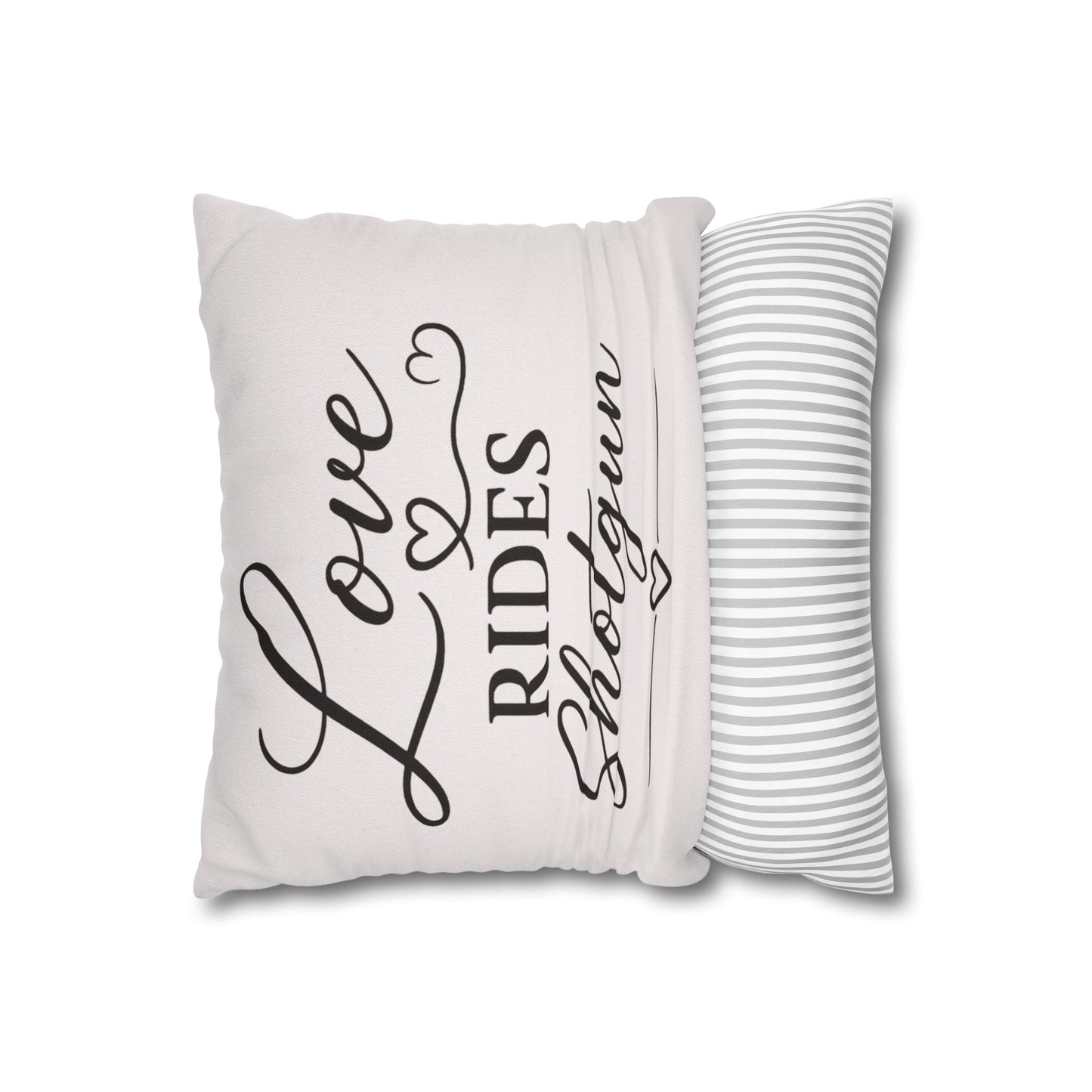 Love Rides Shotgun Faith Pillow Cover