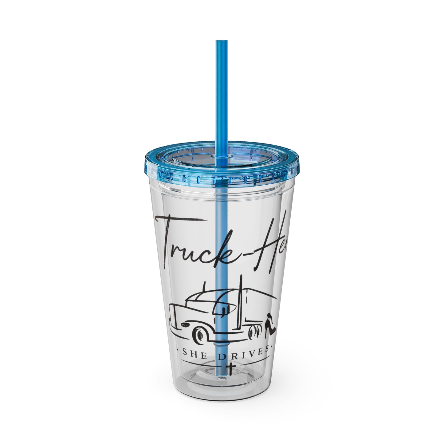 Truck-Her Sunspalsh Tumbler with Straw