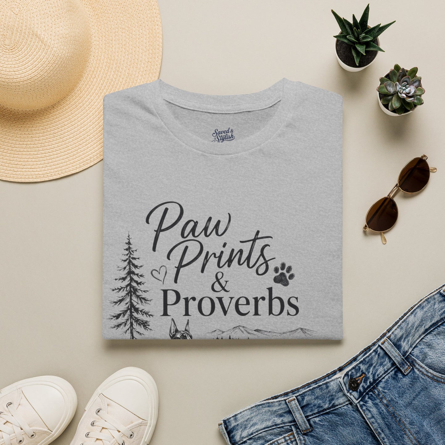 Paw Prints & Proverbs Doberman Pinsher Tee – Christian Dog Mom Shirt