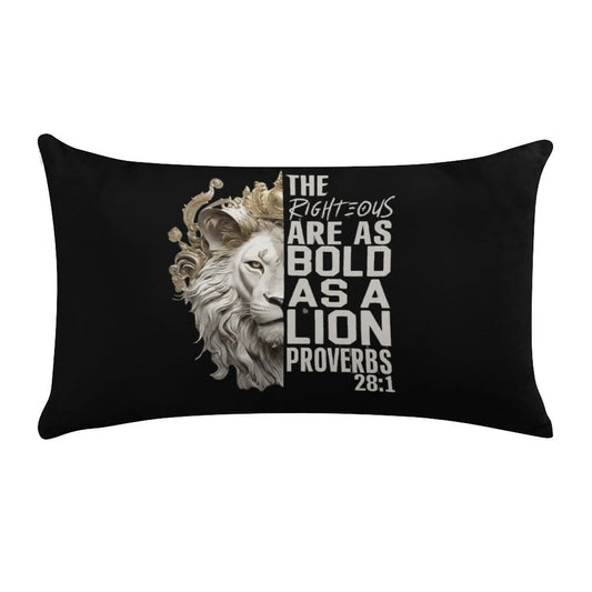 Bold As Lion Scripture Pillow- Proverbs 28:1 Christian Decor