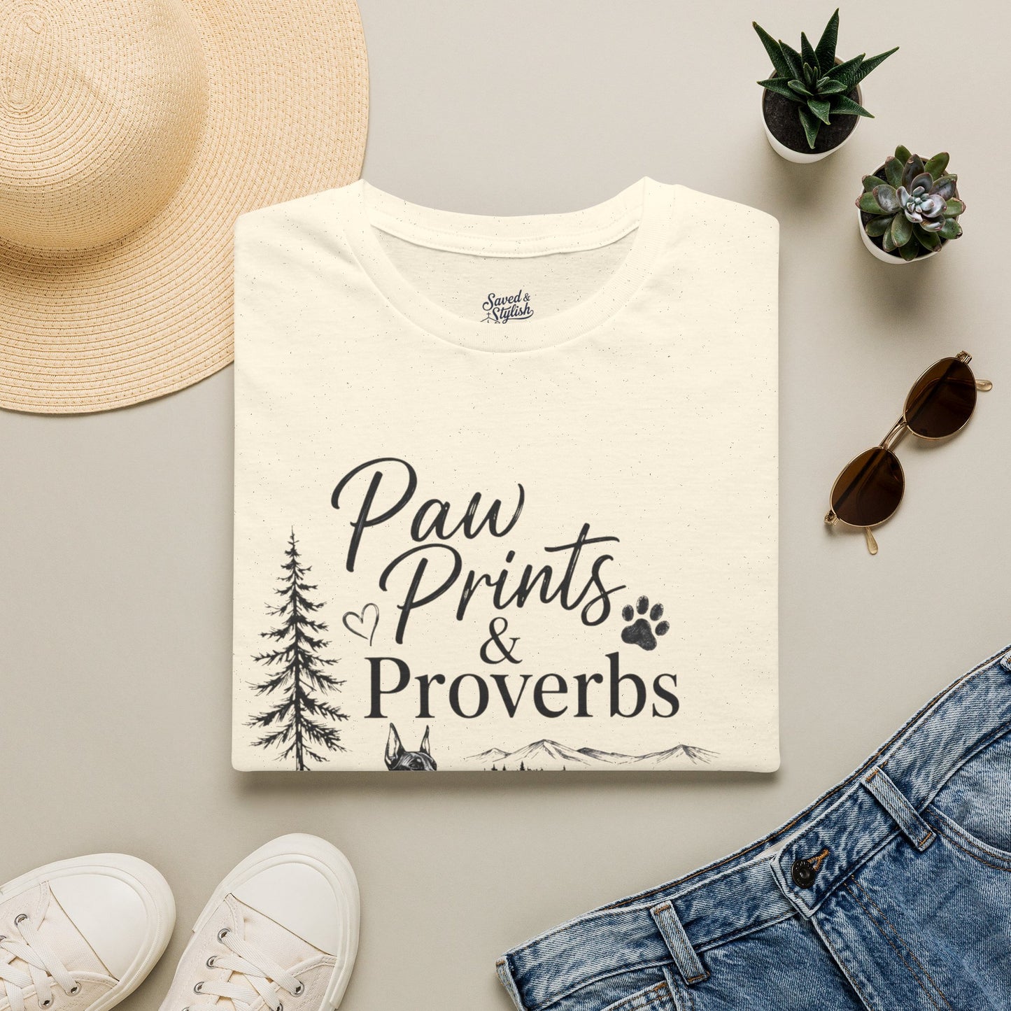 Paw Prints & Proverbs Doberman Pinsher Tee – Christian Dog Mom Shirt