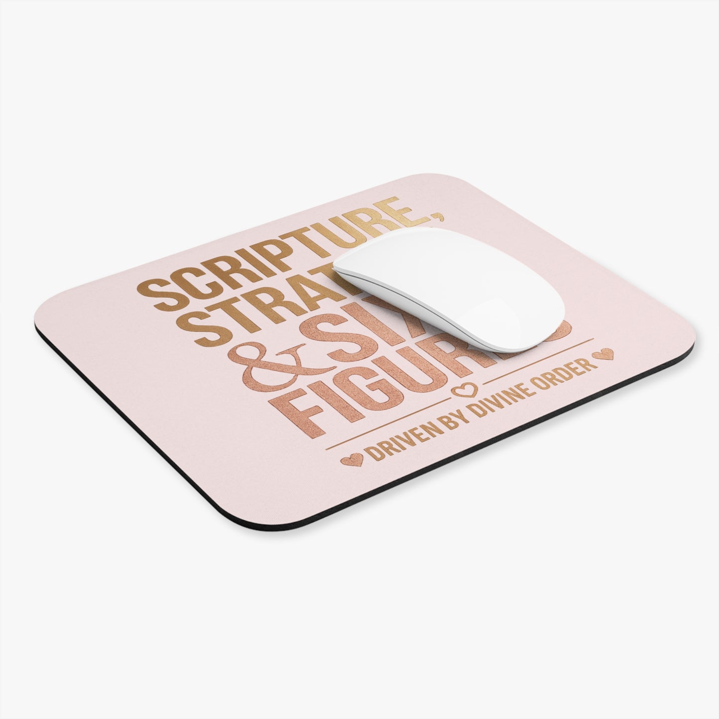 Scripture Strategy & Six Figures Mouse Pad- Faith Based Boss Woman Desk Accessory