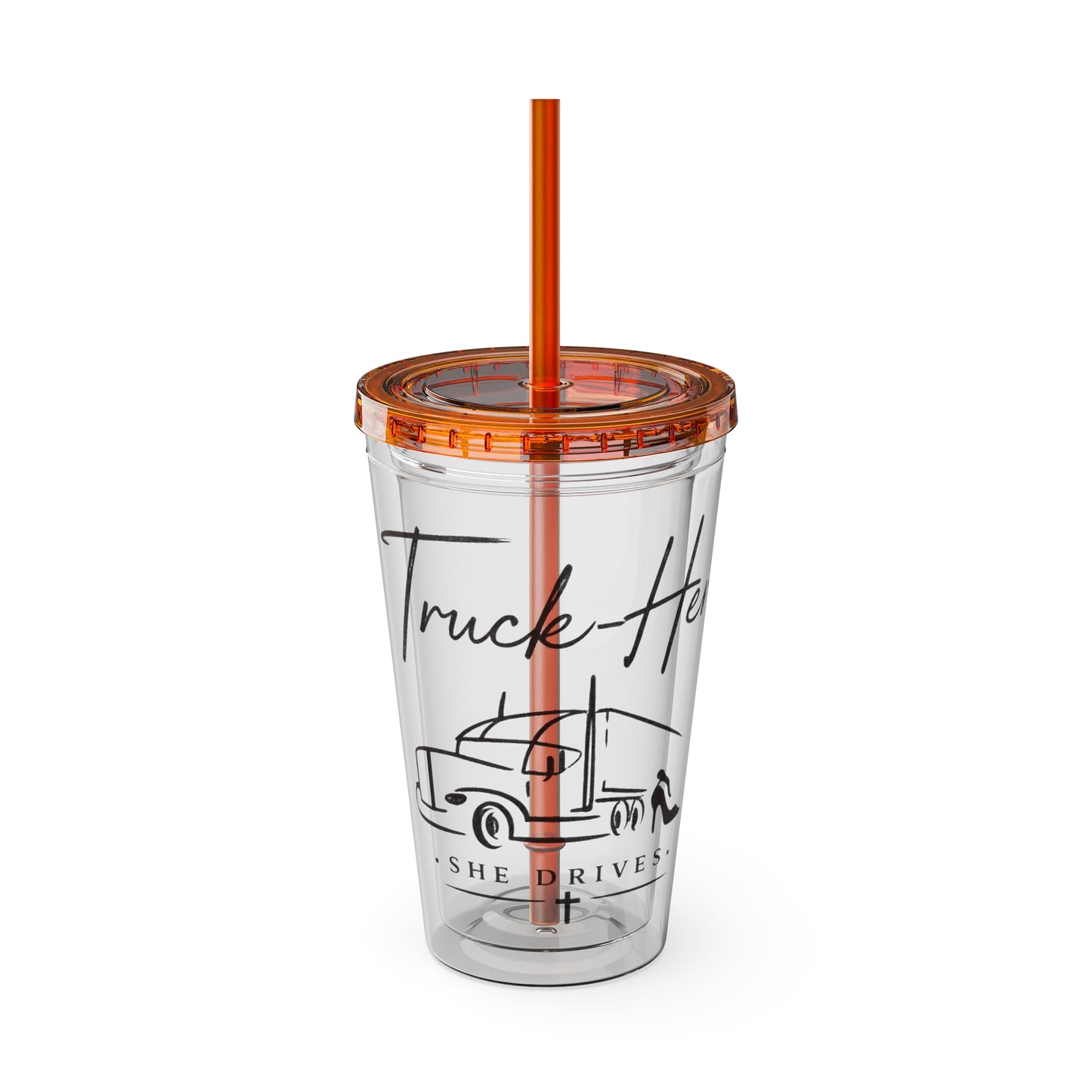 Truck-Her Sunspalsh Tumbler with Straw