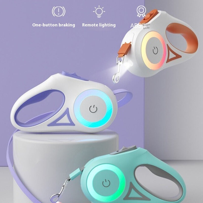 Dog Leash Retractable Leash And Dog Collar Spotlight Automatic Small Medium Dogs Pet Product
