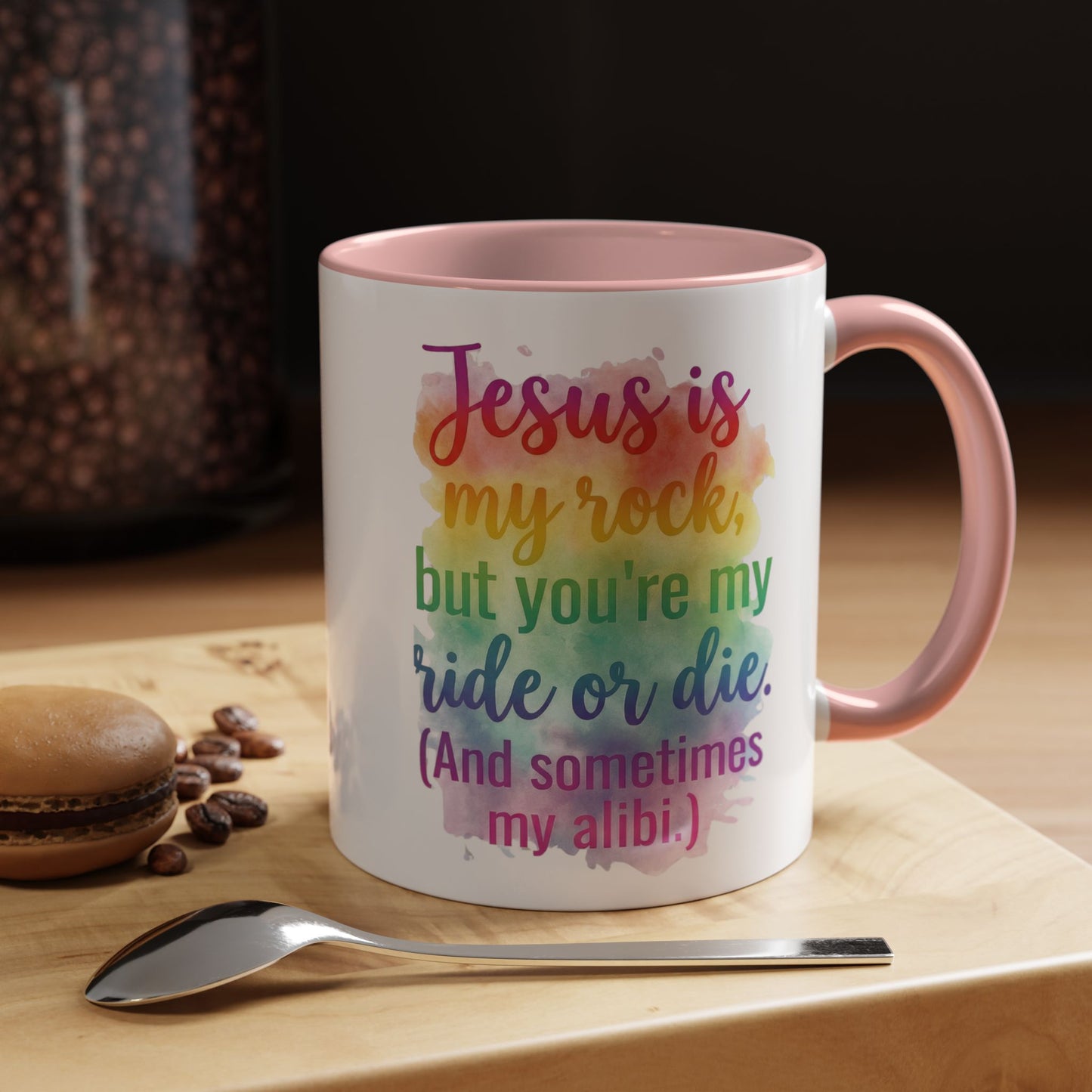Jesus Is My Rock Ride-or Die Christian Mug- Funny Best Friend Faith Gift- 11, 15oz)