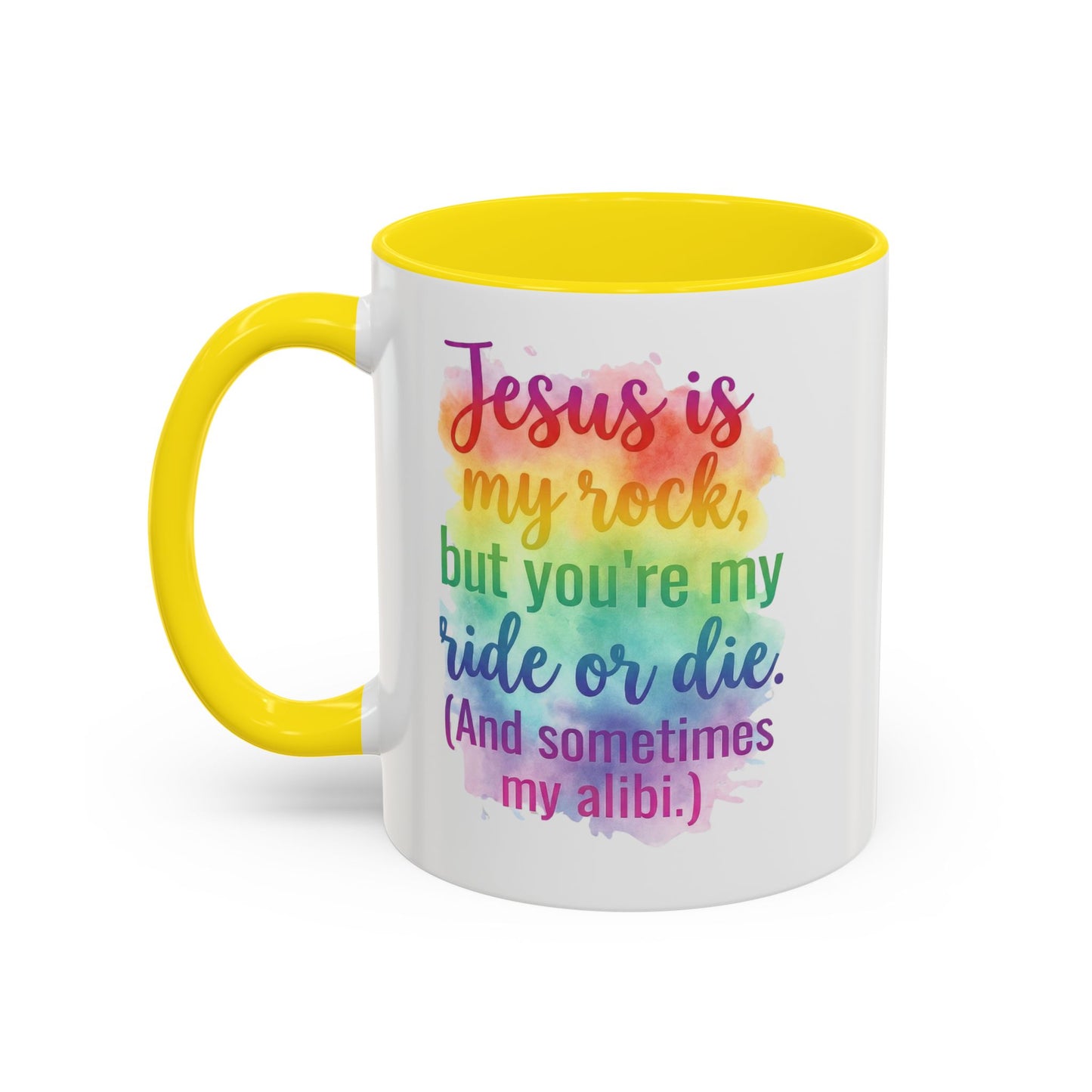 Jesus Is My Rock Ride-or Die Christian Mug- Funny Best Friend Faith Gift- 11, 15oz)