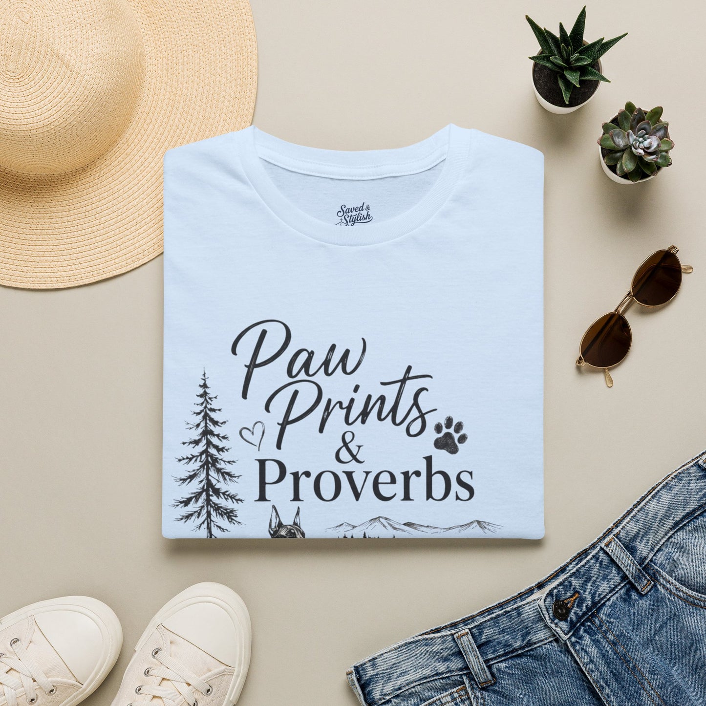 Paw Prints & Proverbs Doberman Pinsher Tee – Christian Dog Mom Shirt