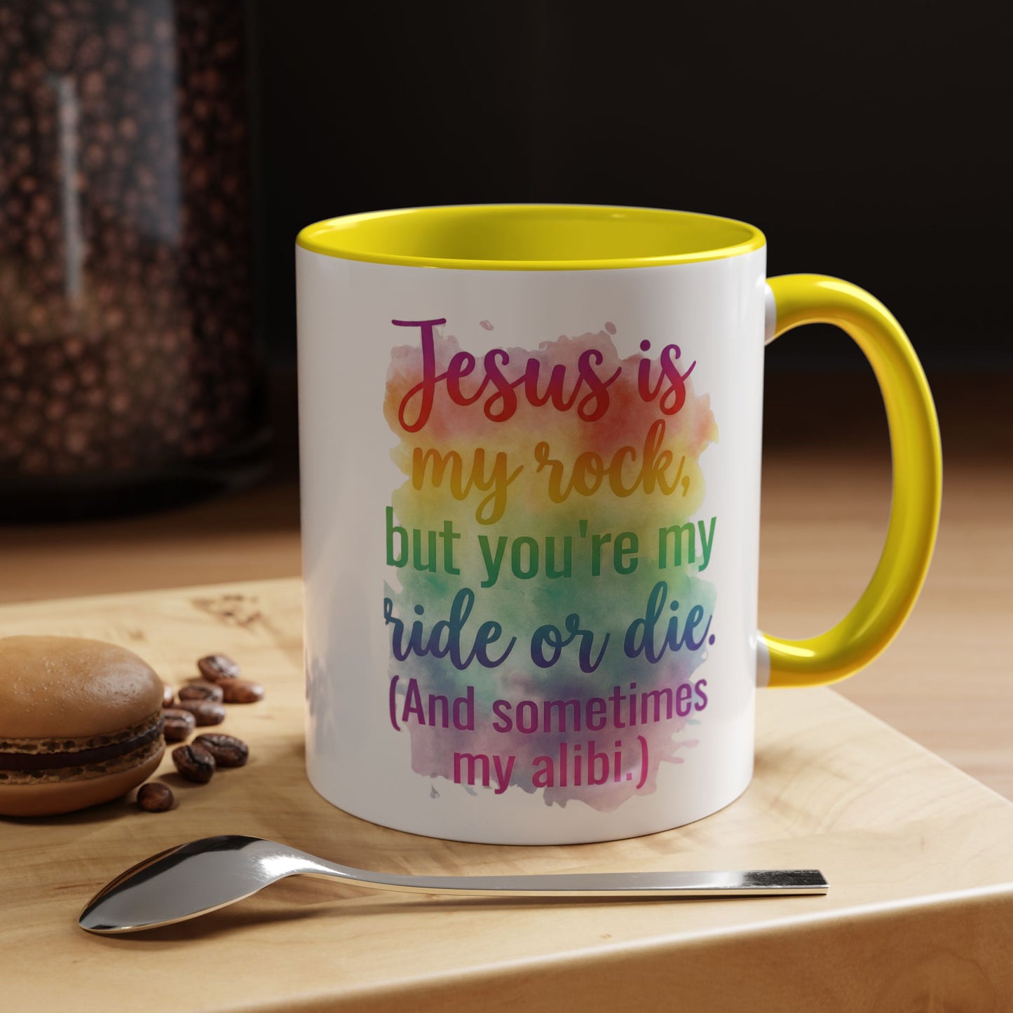 Jesus Is My Rock Ride-or Die Christian Mug- Funny Best Friend Faith Gift- 11, 15oz)