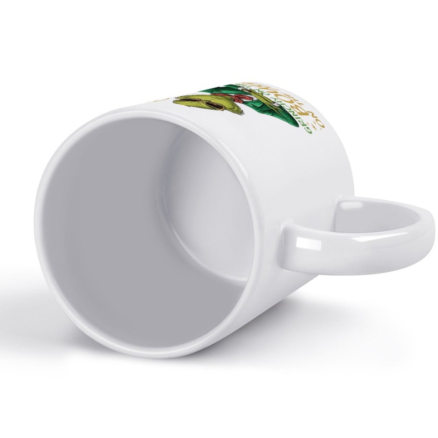 GRINCH BOUGIE ON THE OUTSIDE 11oz White Mug Printing