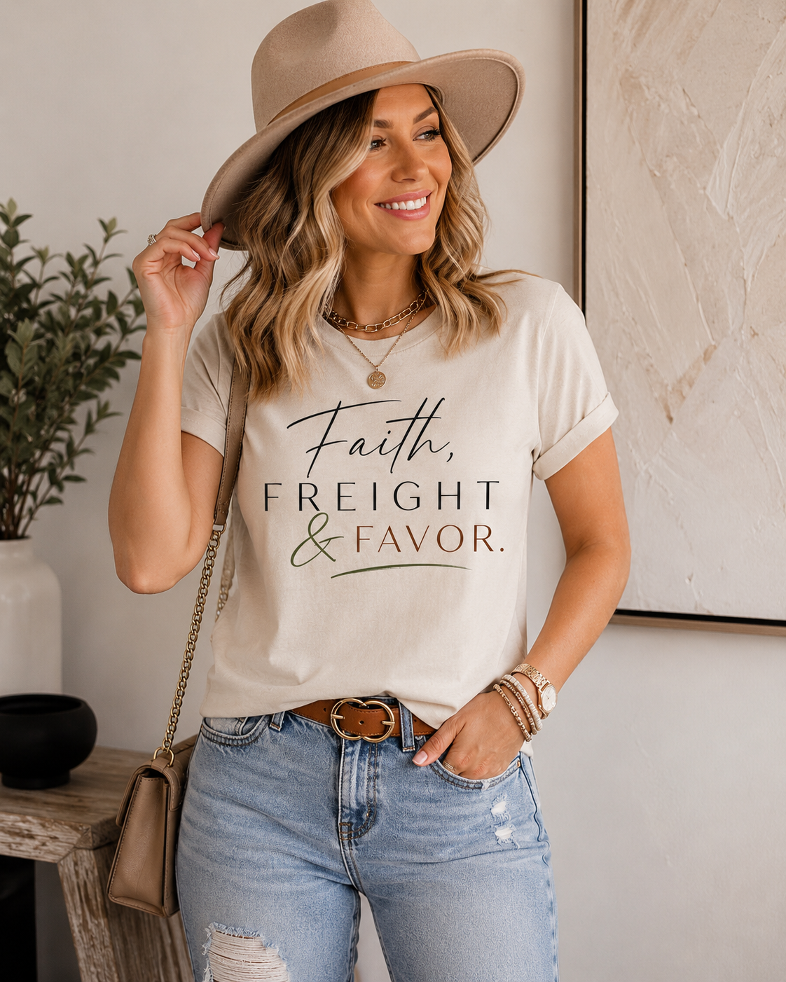 Faith, Freight & Favor™ Boutique Tee – Luxury Trucker Lifestyle Shirt