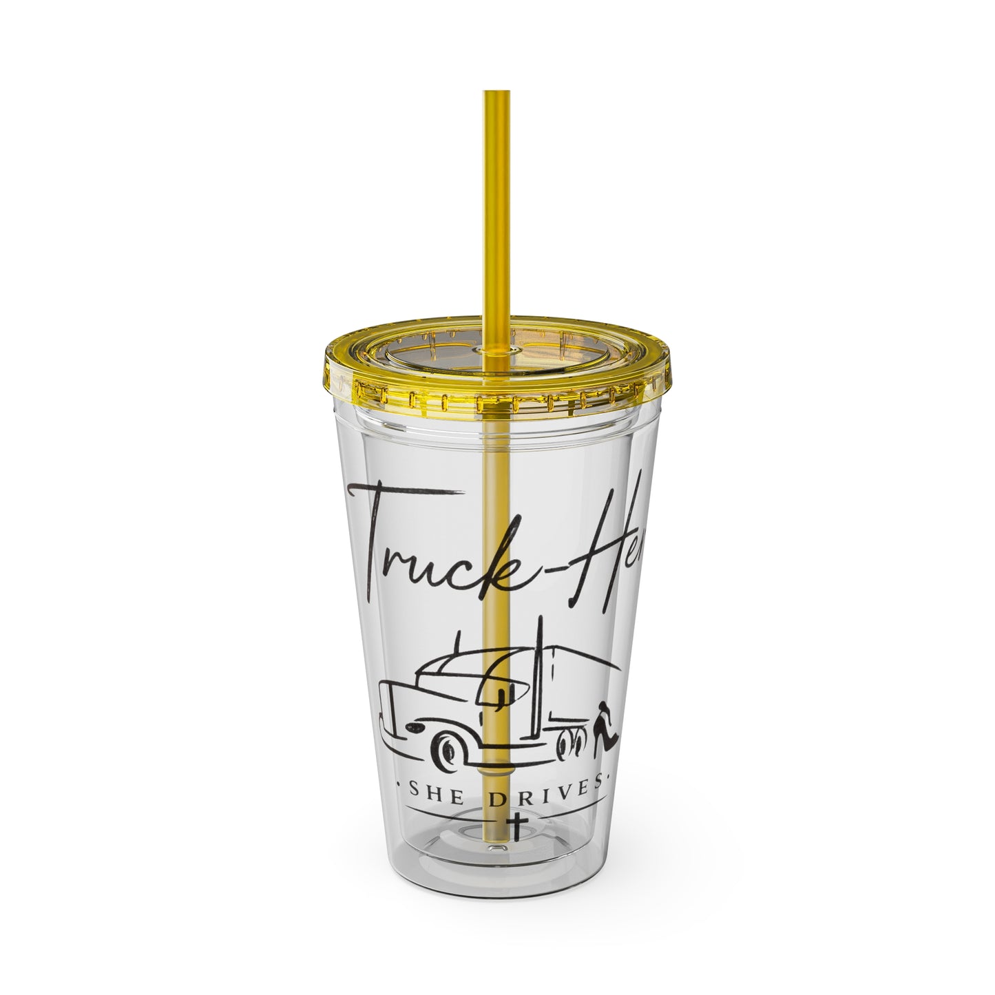 Truck-Her Sunspalsh Tumbler with Straw