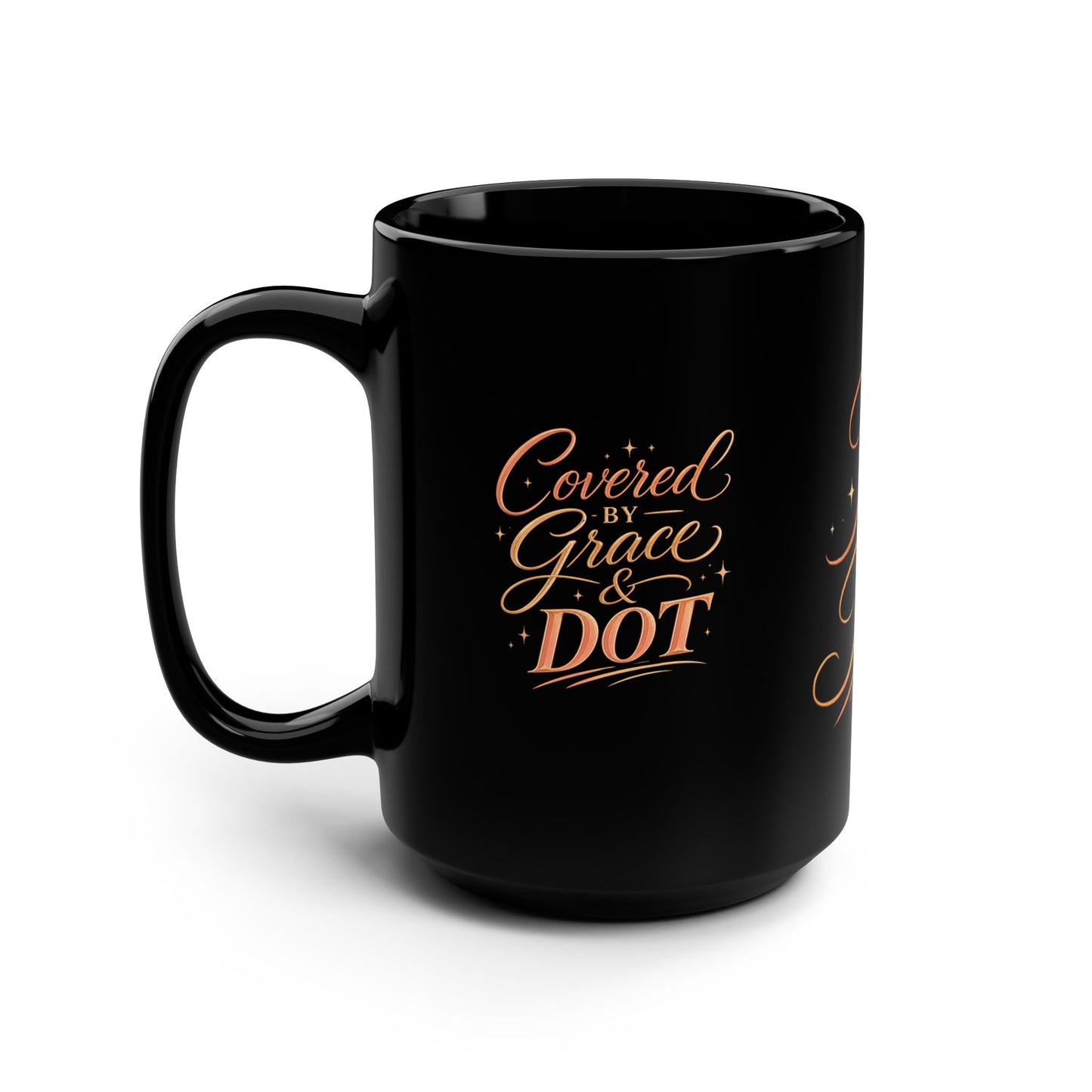 Faith Over Freight Black Ceramic Mug