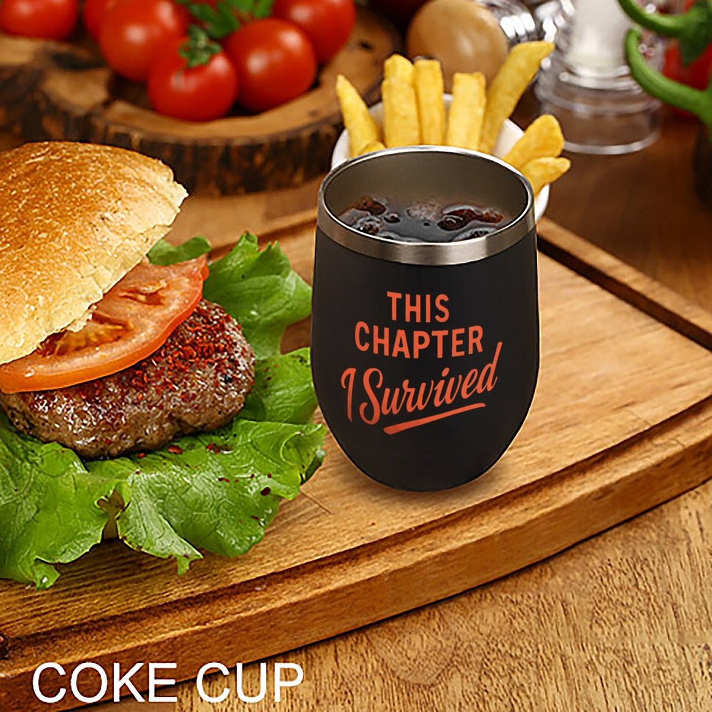 This Chapter I Survived Wine Tumbler with Lid 12oz