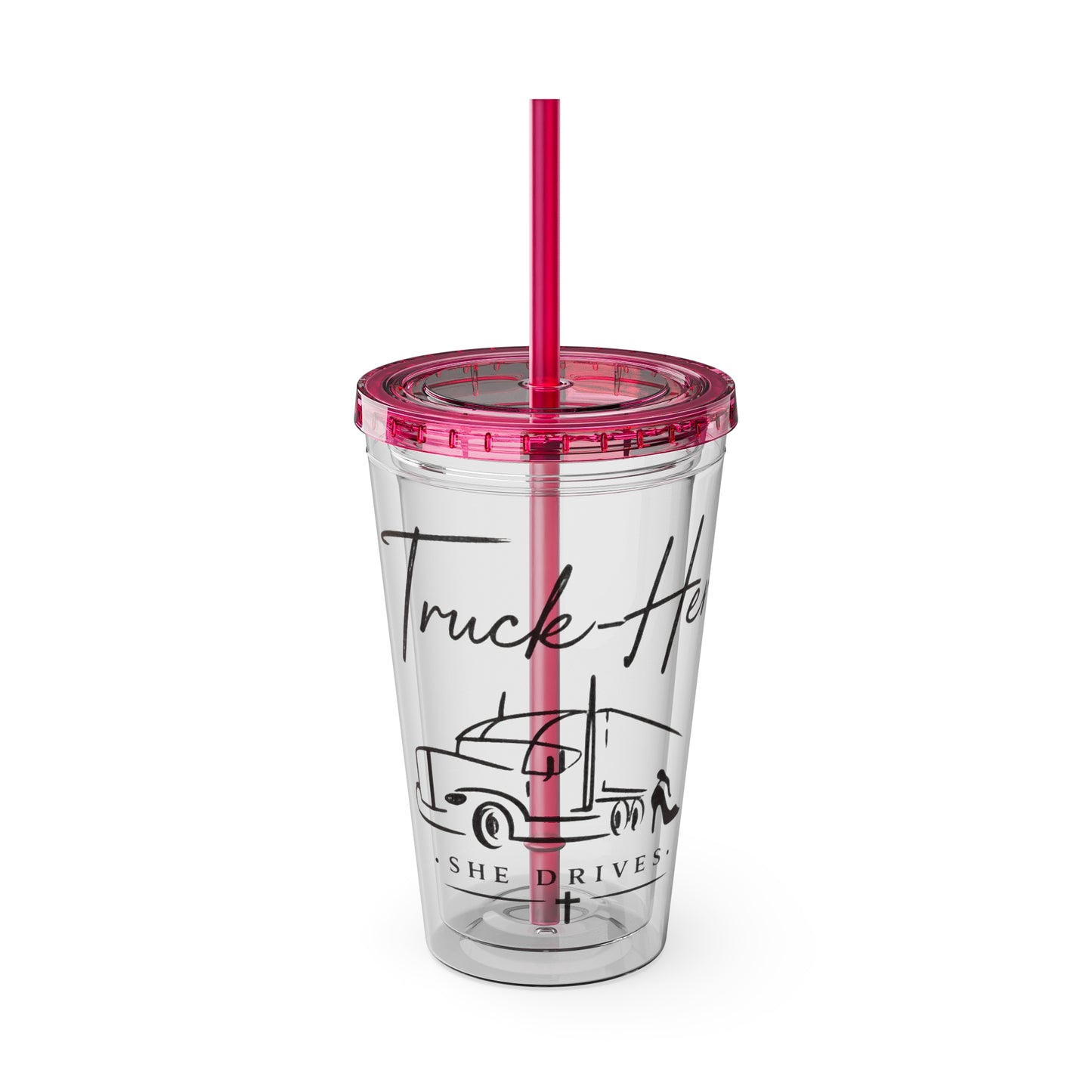 Truck-Her Sunspalsh Tumbler with Straw