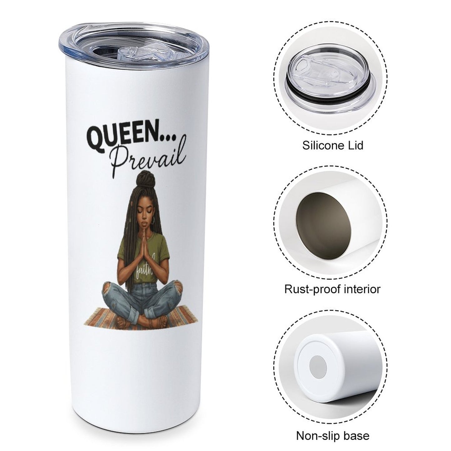 Queen Prevail Faith-20oz Large Capacity Car Cup with Lid