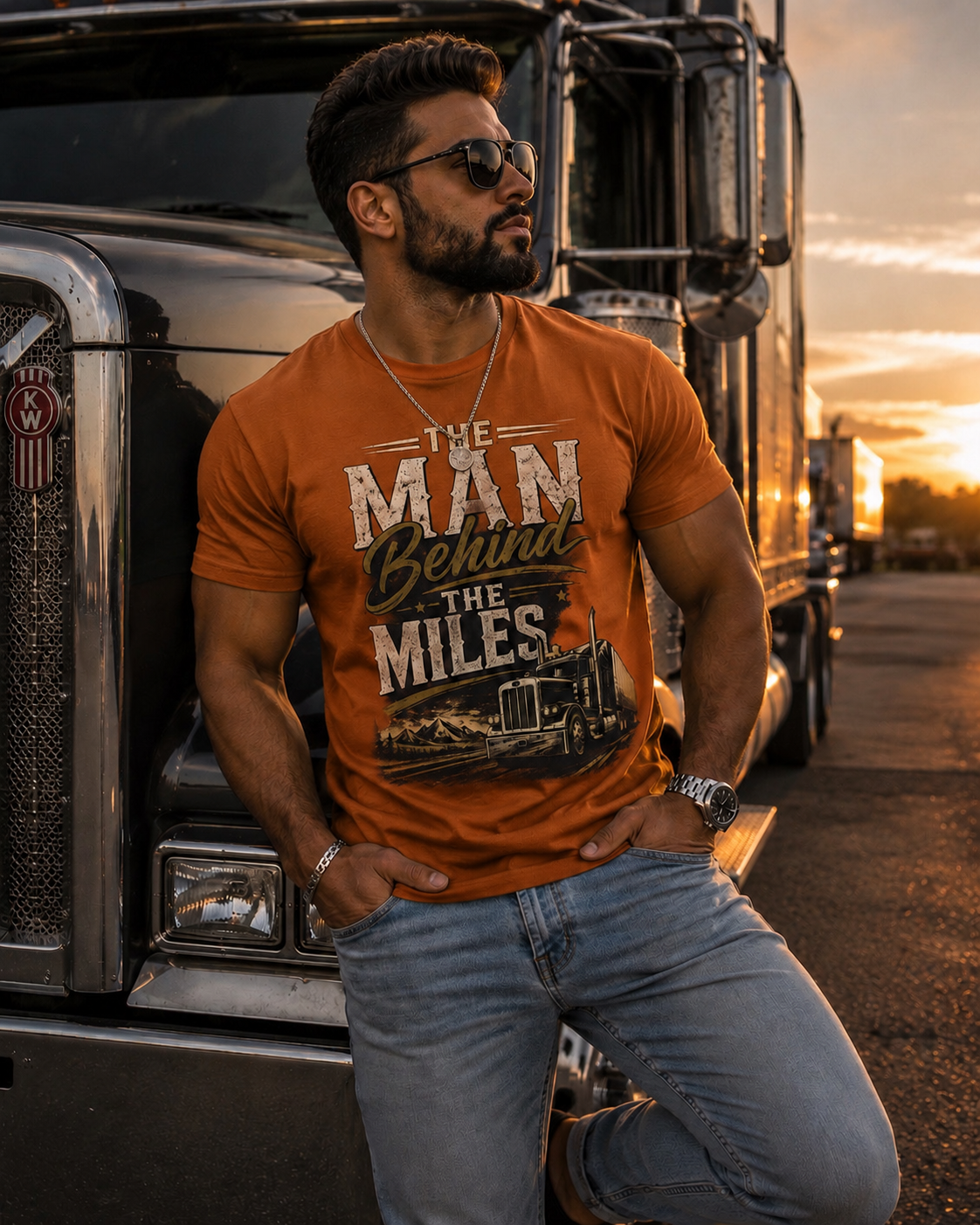 The Man Behind The Miles™ – Luxury Trucker Lifestyle Tee