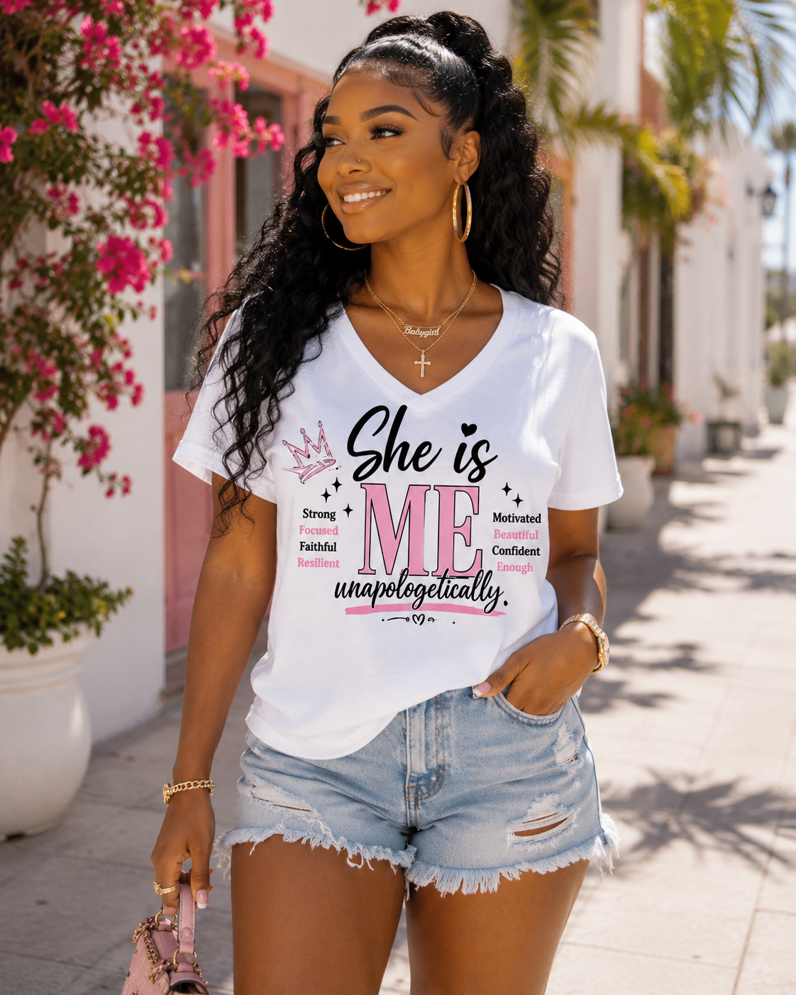 She Is Me Unapologetically Tee-Summer Graphic Shirt