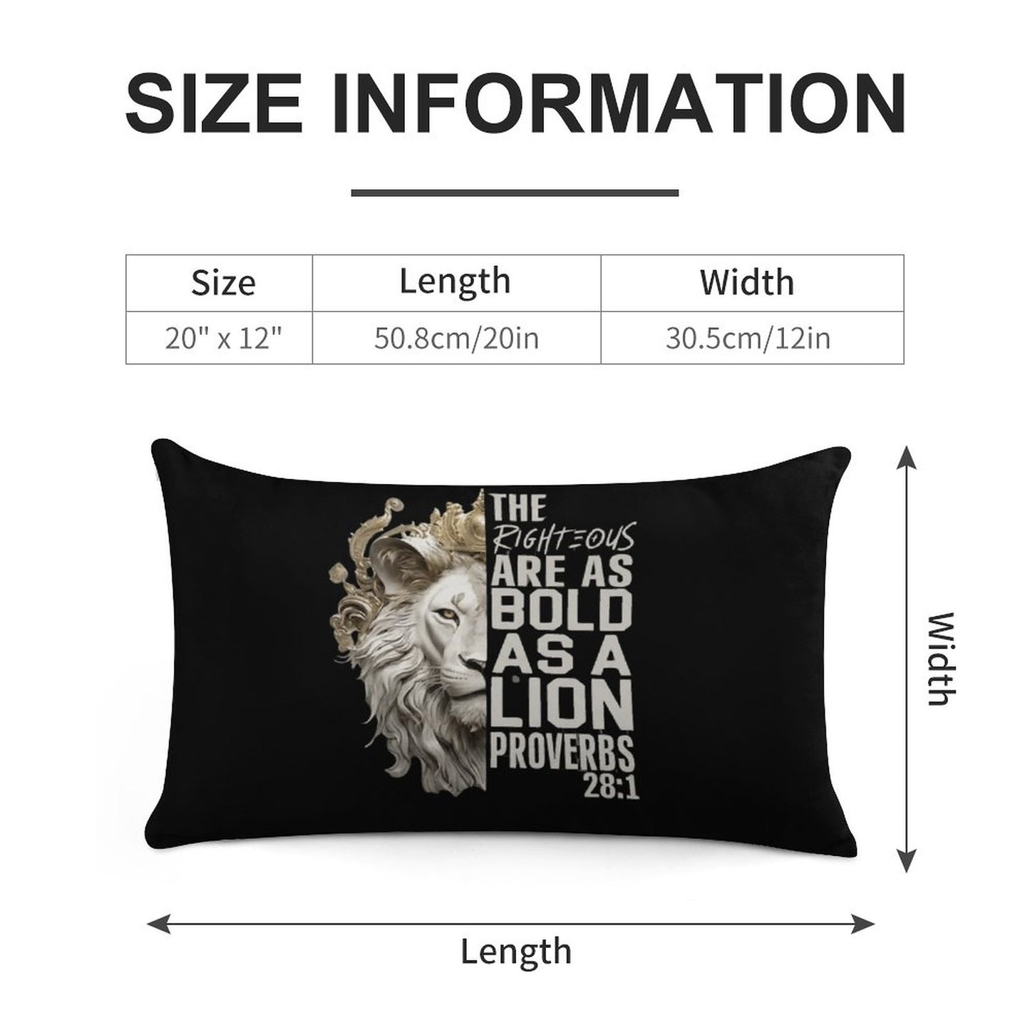 Bold As Lion Scripture Pillow- Proverbs 28:1 Christian Decor