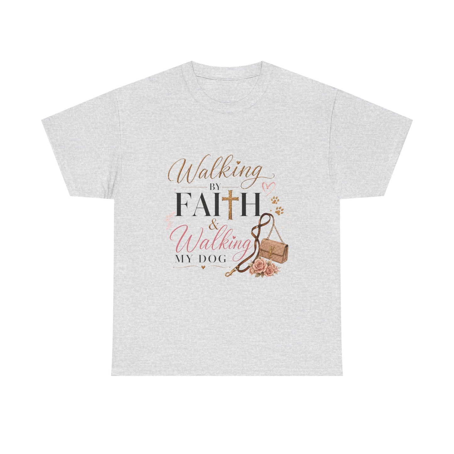 Walking by Faith & Walking My Dog Tee – Country Girl Christian Dog Mom Shirt