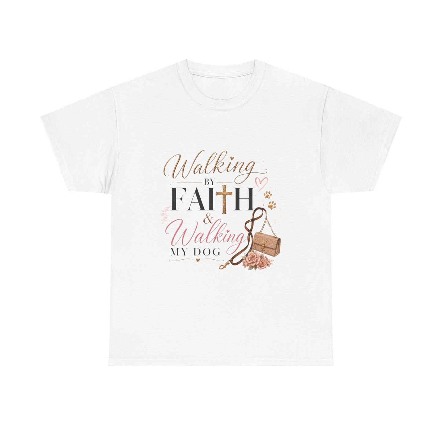 Walking by Faith & Walking My Dog Tee – Country Girl Christian Dog Mom Shirt