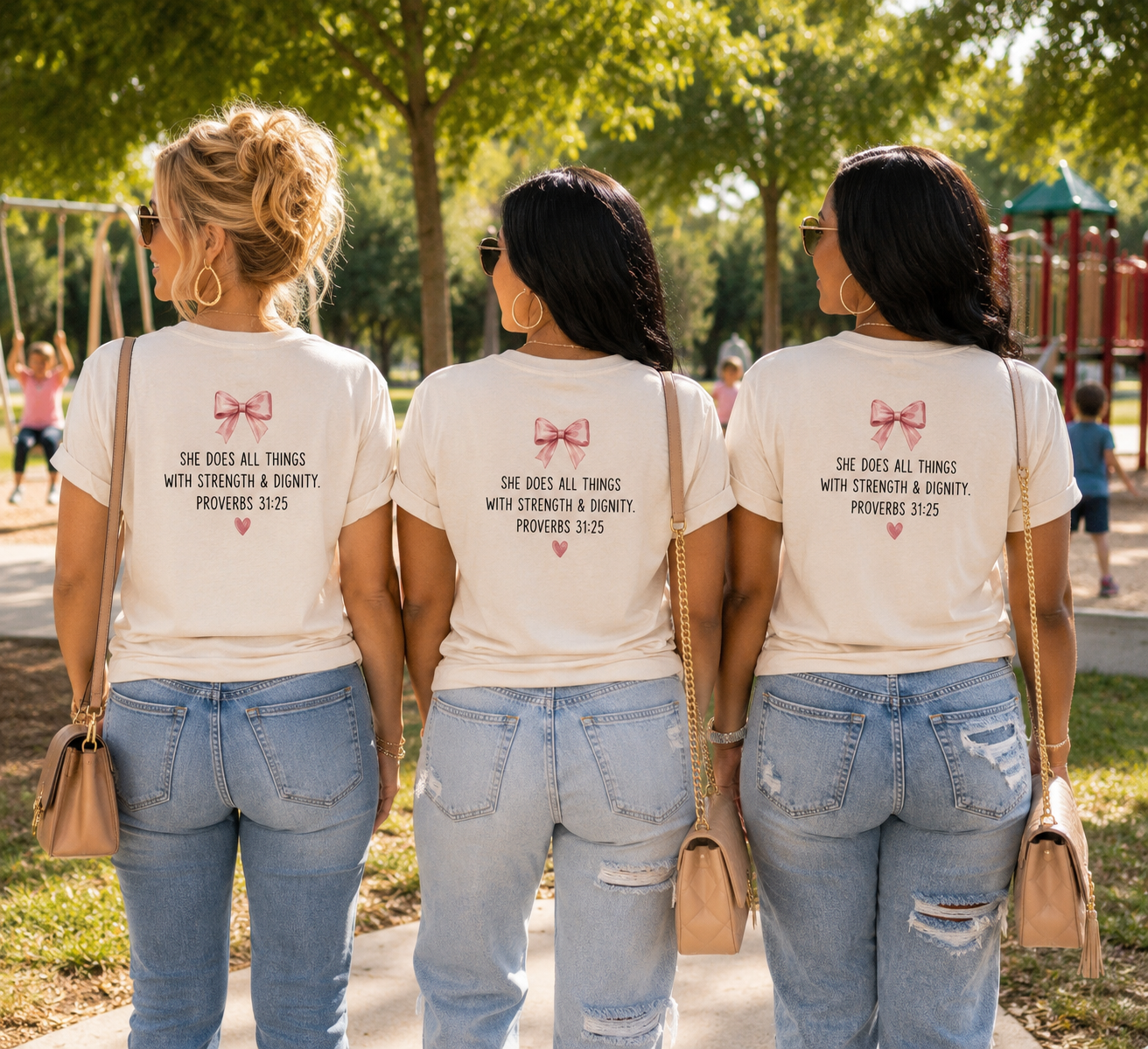 Mommin’ by Faith, Not Feelings Christian Mom Graphic Tee