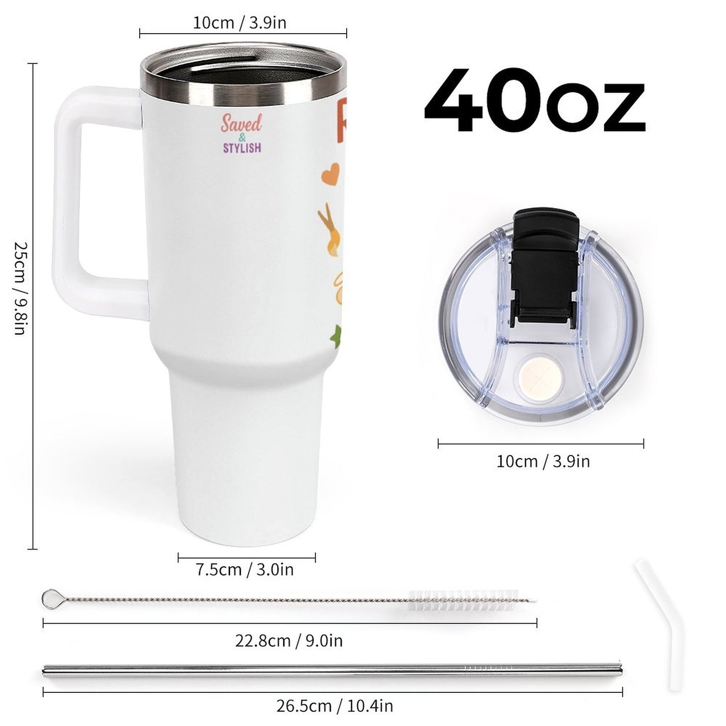 Rasing Tiny Disciples-40oz Insulated Tumbler With Handle & Straw