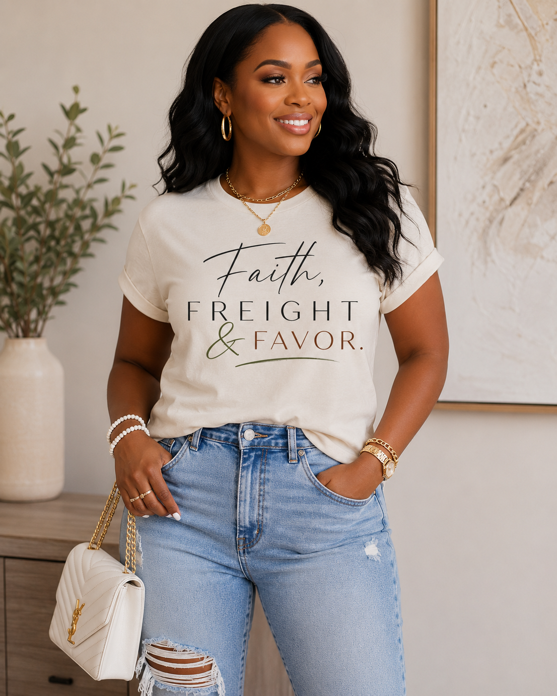Faith, Freight & Favor™ Boutique Tee – Luxury Trucker Lifestyle Shirt