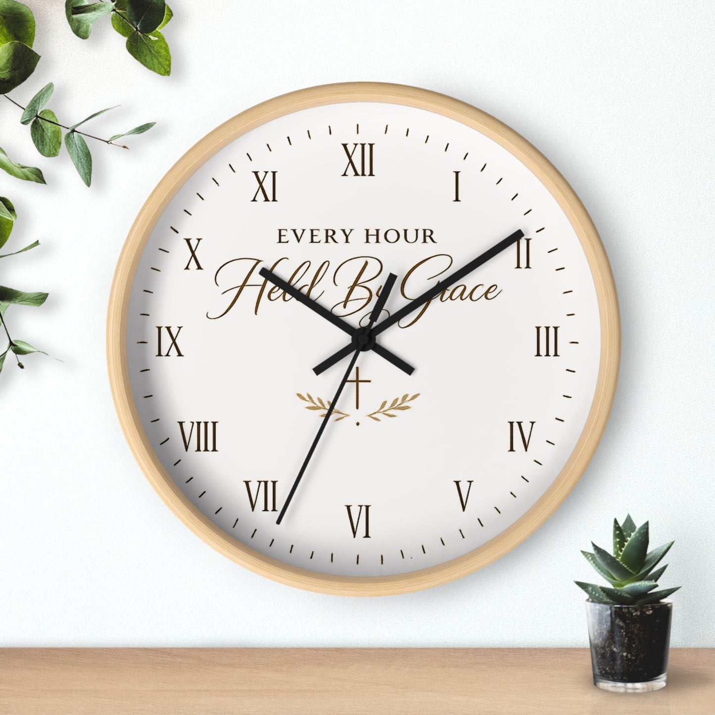 Every Hour Held By Grace – Luxury Christian Wall Clock
