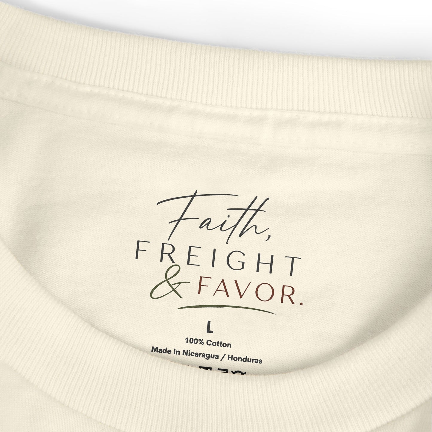 Brokered With Purpose™ Faith Over Freight Boutique Tee