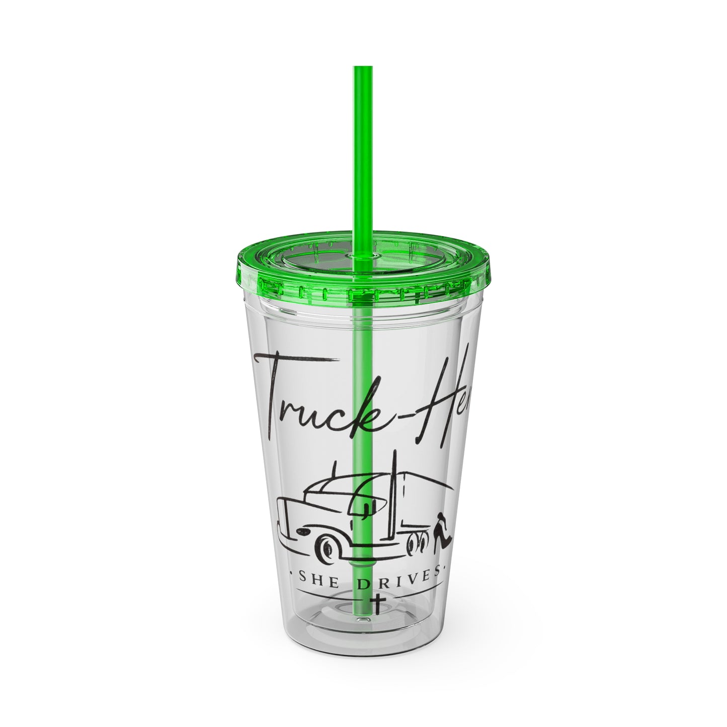 Truck-Her Sunspalsh Tumbler with Straw