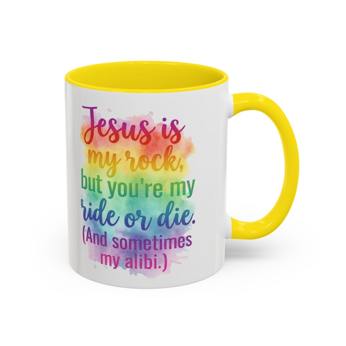 Jesus Is My Rock Ride-or Die Christian Mug- Funny Best Friend Faith Gift- 11, 15oz)
