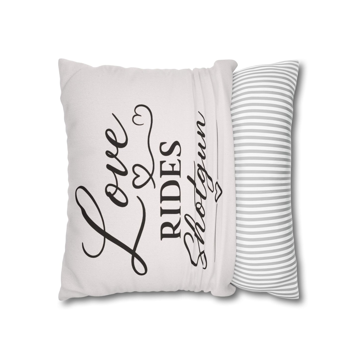 Love Rides Shotgun Faith Pillow Cover