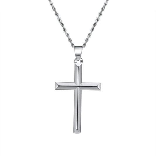 925 Sterling Silver Crystal Pendant Necklace- Elegant Minimalist Women's Jewelry