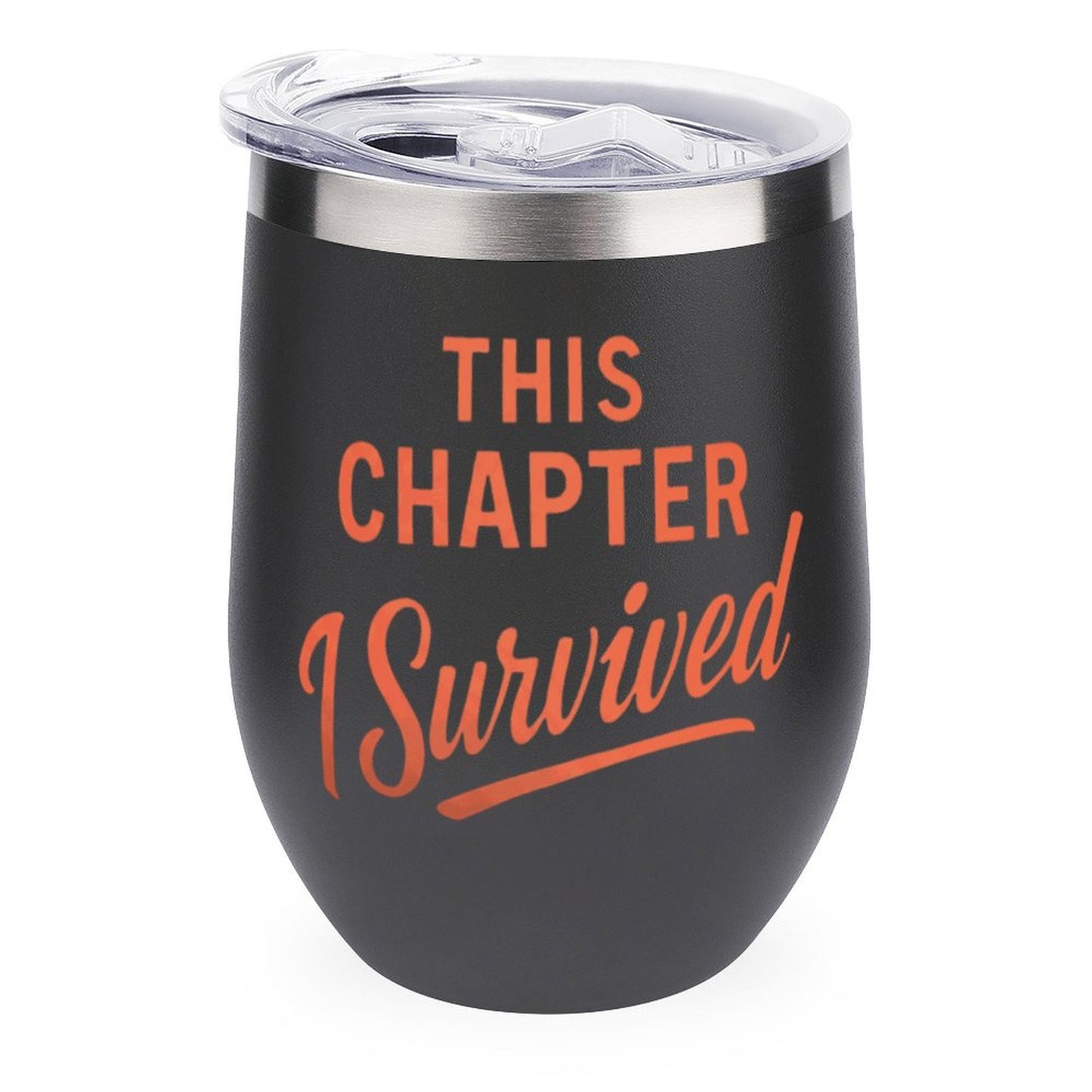 This Chapter I Survived Wine Tumbler with Lid 12oz
