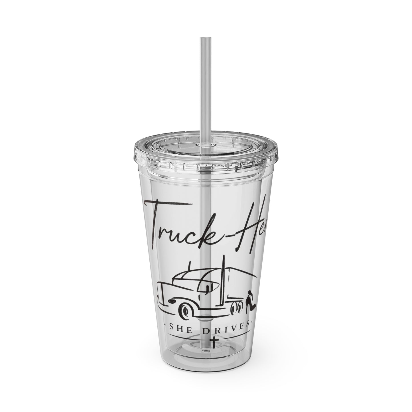 Truck-Her Sunspalsh Tumbler with Straw