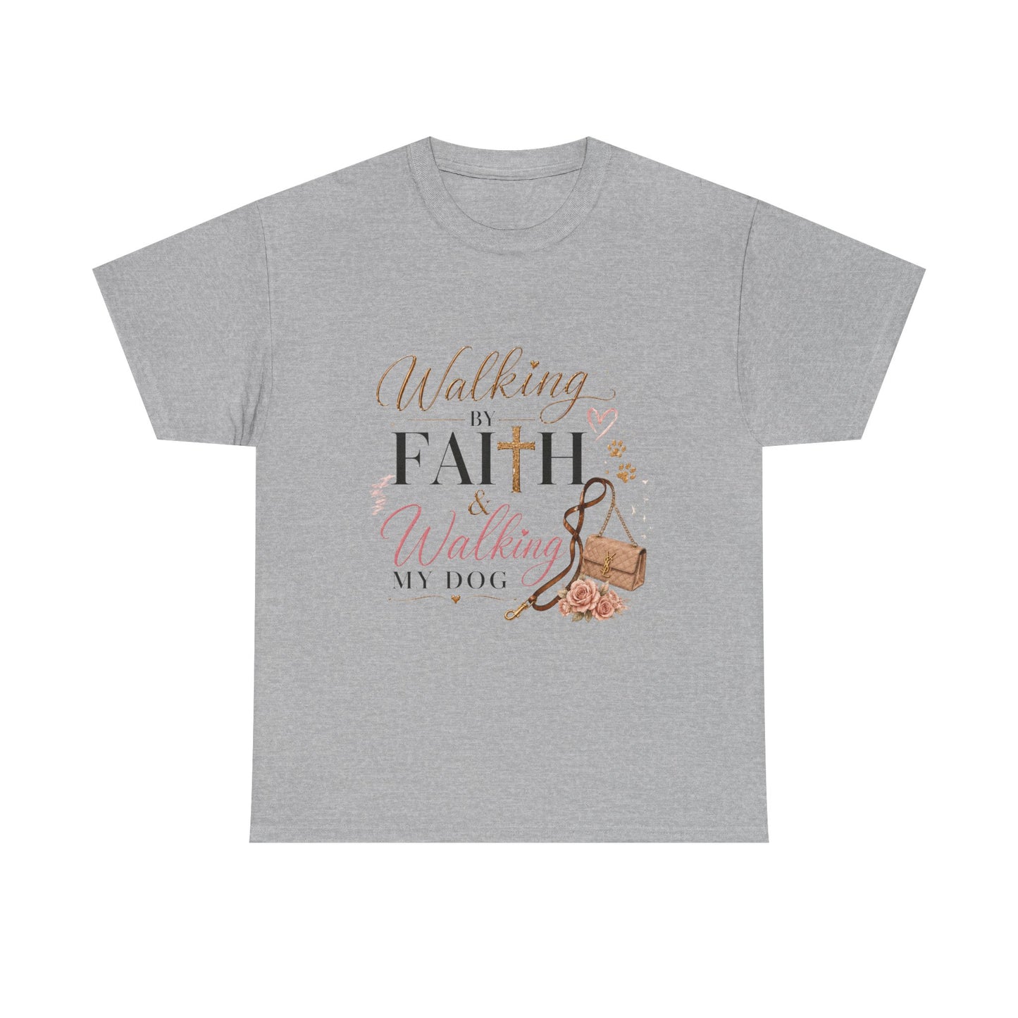 Walking by Faith & Walking My Dog Tee – Country Girl Christian Dog Mom Shirt