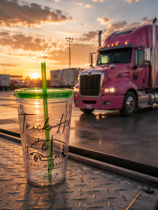 Truck-Her Sunspalsh Tumbler with Straw