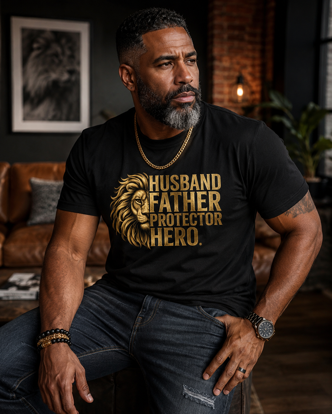 Husband • Father • Protector • Hero™ Men’s Faith Shirt – Olive Edition