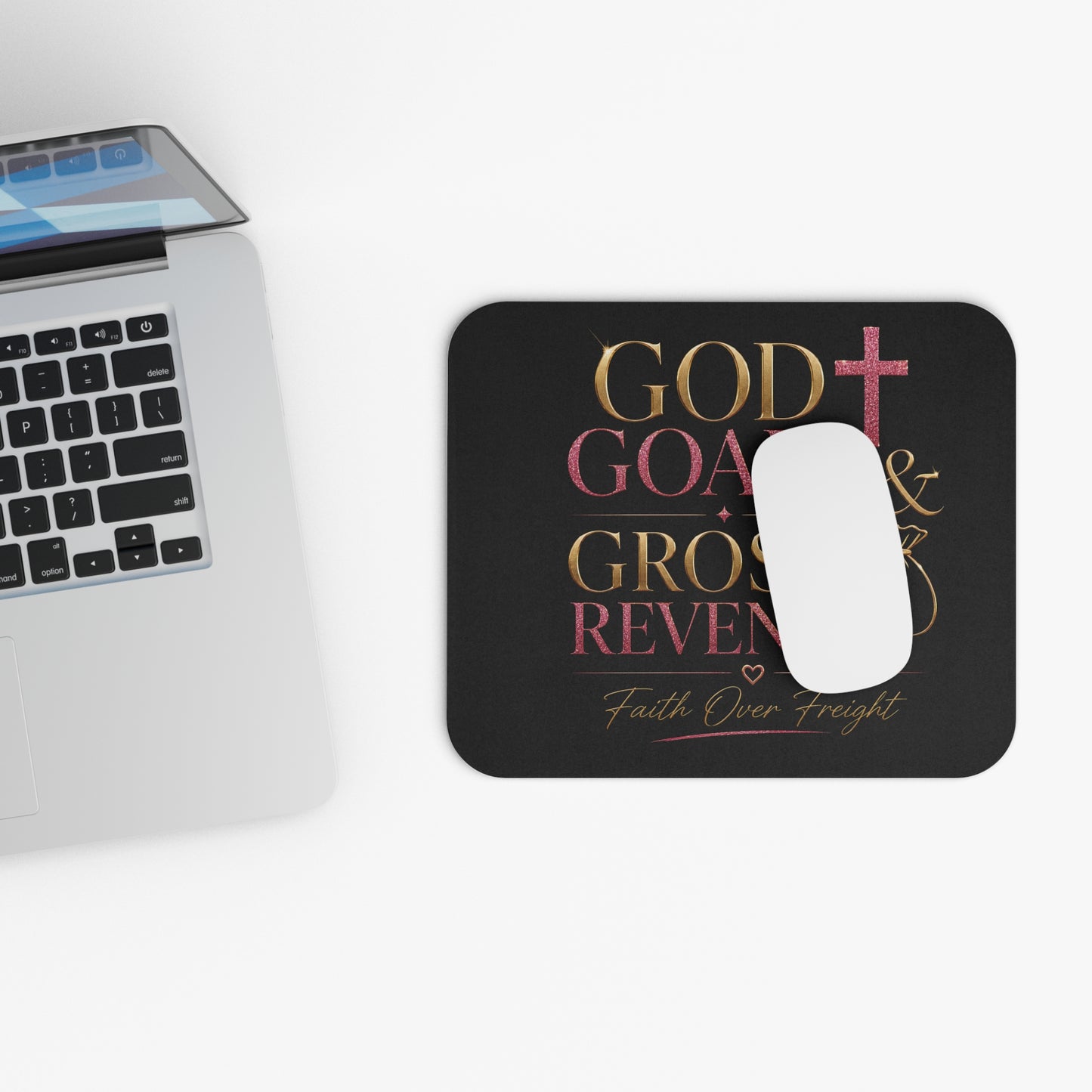 God Goals & Gross Revenue Mouse Pad-Faith Over Frieght