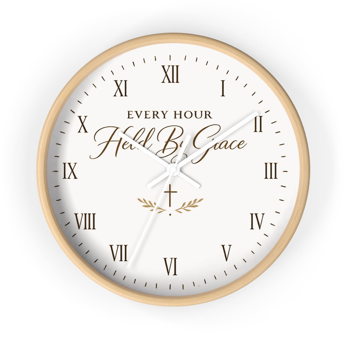 Every Hour Held By Grace – Luxury Christian Wall Clock