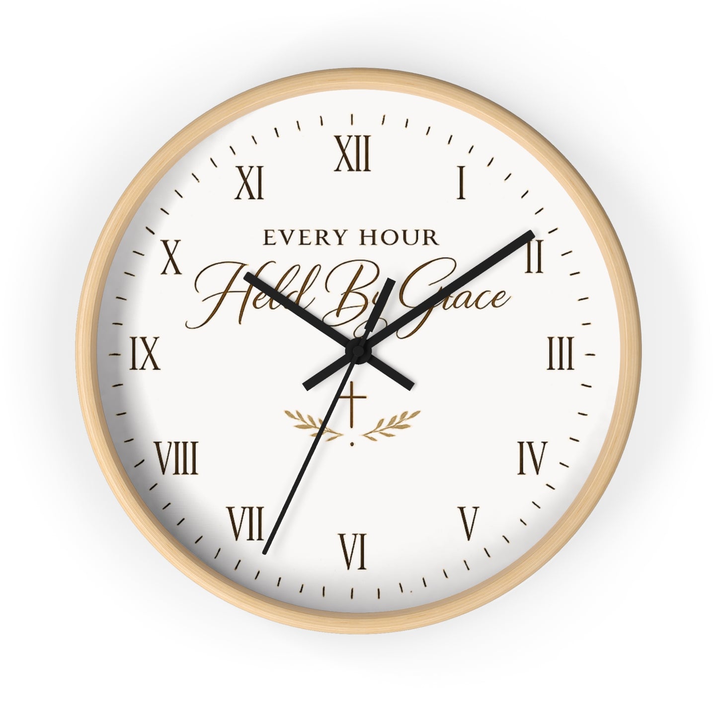 Every Hour Held By Grace – Luxury Christian Wall Clock