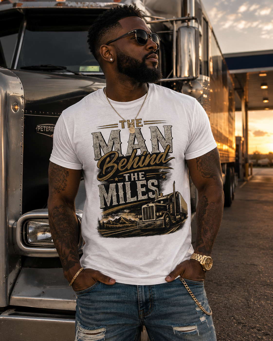 The Man Behind The Miles™ – Luxury Trucker Lifestyle Tee