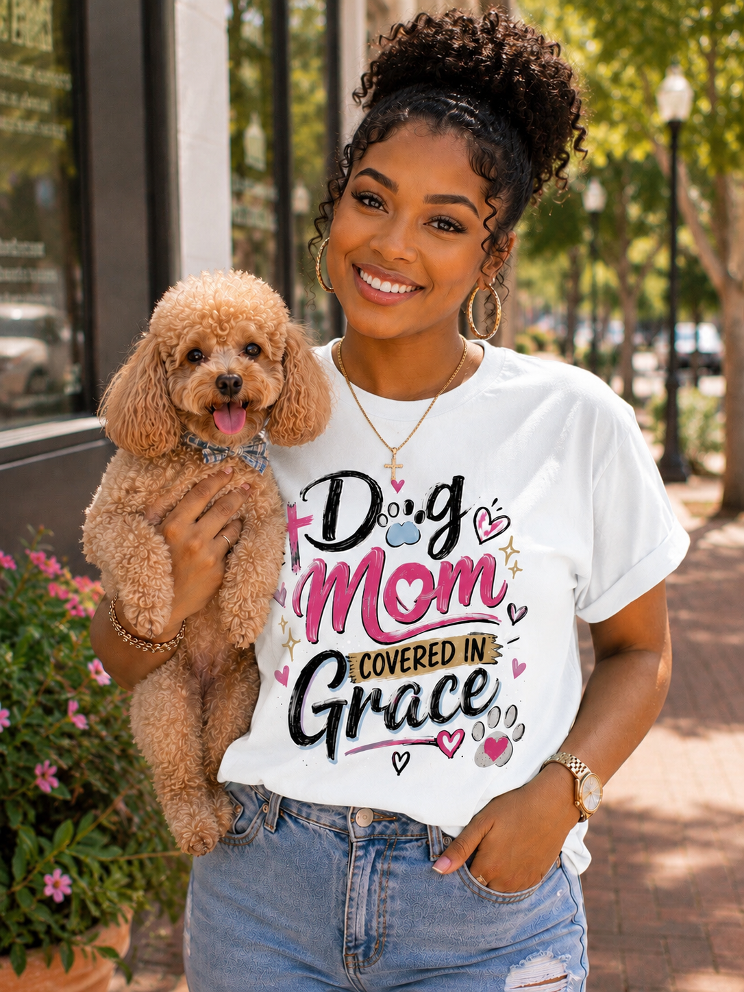 Dog Mom Covered in Grace™ Faith Tee
