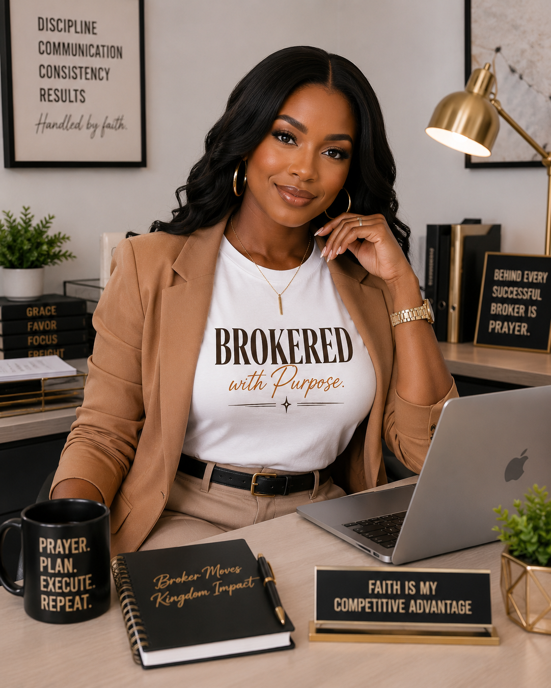 Brokered With Purpose™ Faith Over Freight Boutique Tee