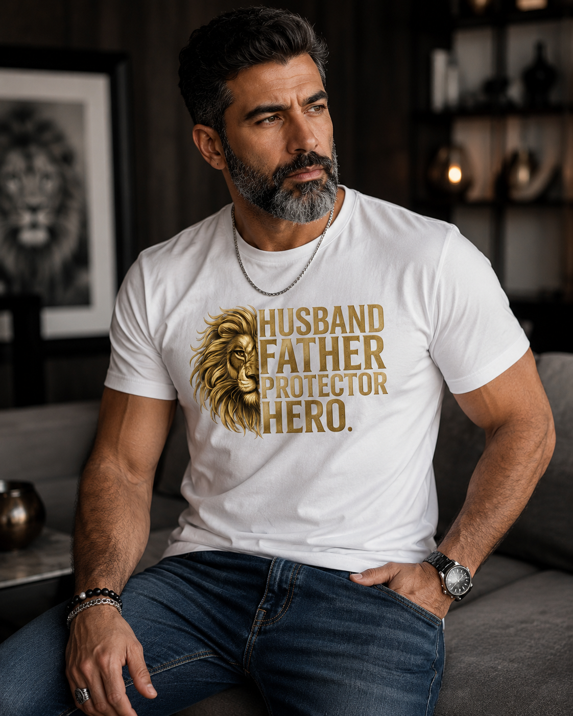 Husband • Father • Protector • Hero™ Men’s Faith Shirt – Olive Edition